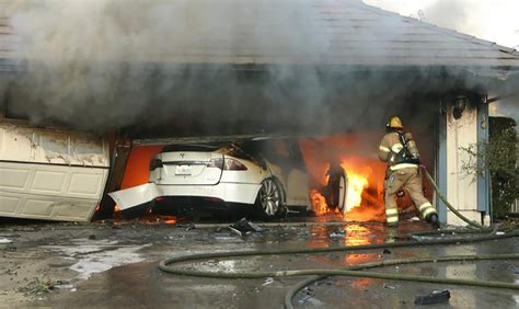 electric vehicle fire scene